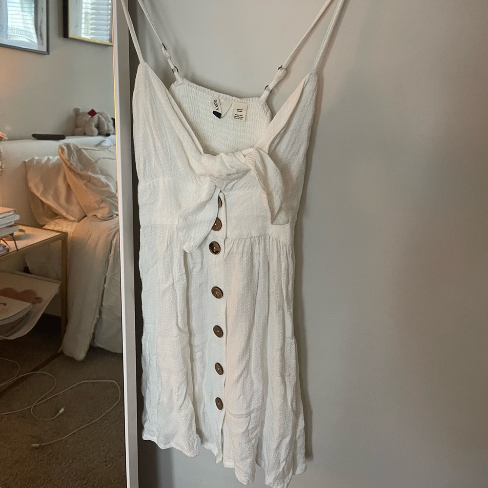 tie front button dress